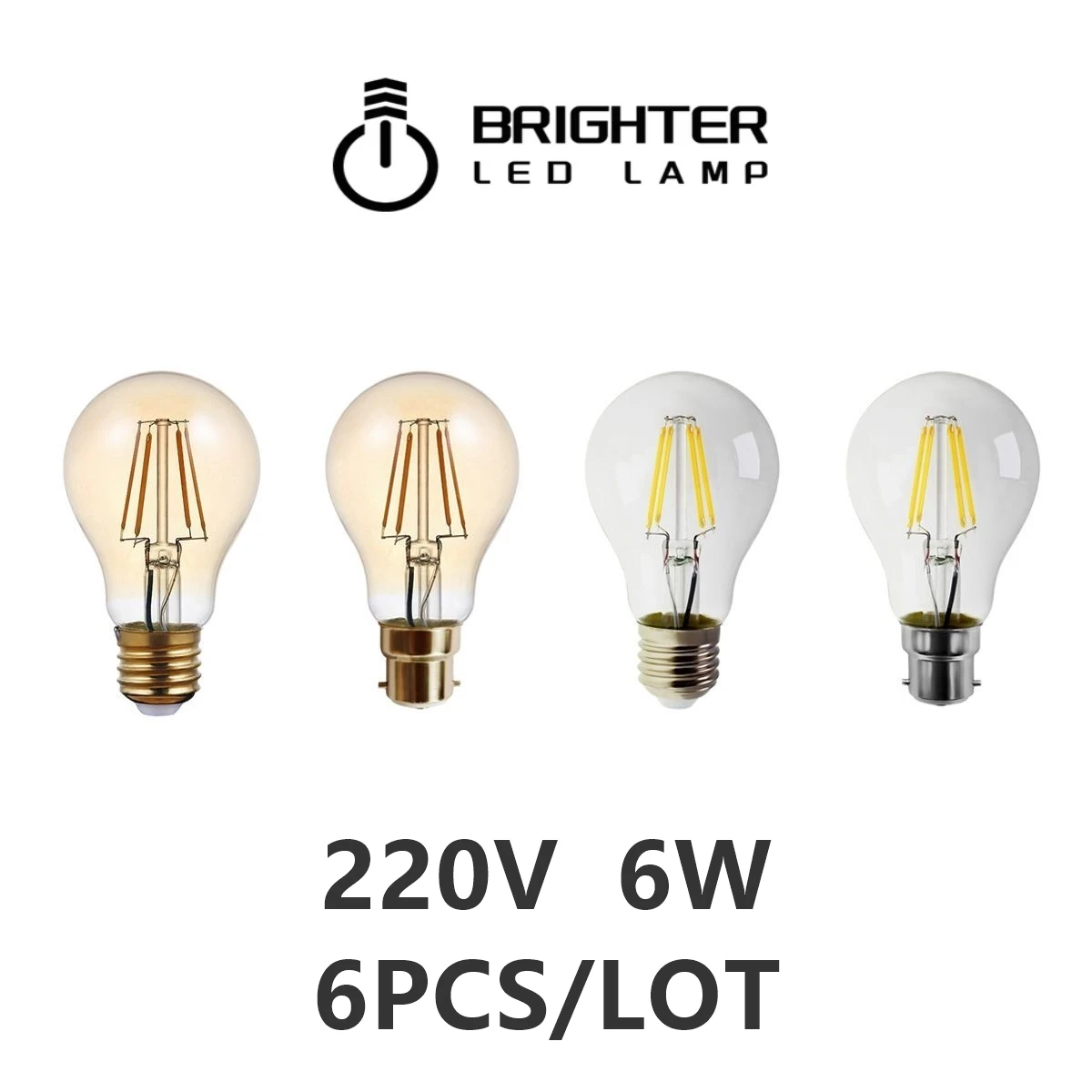 

E27 B22 Retro Edison LED Filament Bulb Lamp 220V-240V Light Bulb A60 Glass Bulb Vintage Globe Light