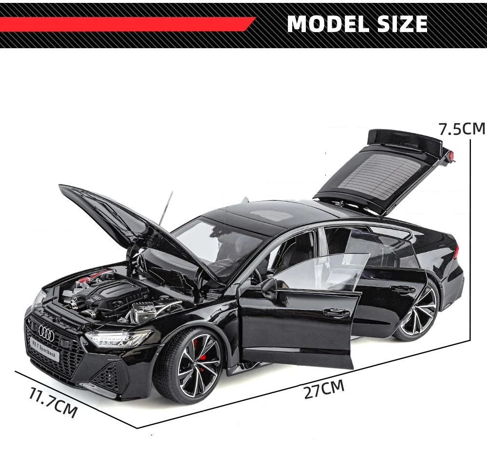 Modelo de Carro Esportivo AUDI RS7 em Escala 1:18 com Controle