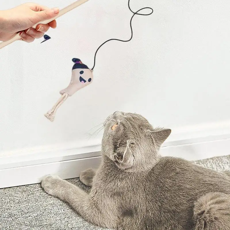 Cat String Toys For Indoor Cats Funny String Cat Toy Halloween Cat Wand Toy Creative Cat Toys Stick Interactive Cat Toy For Pet