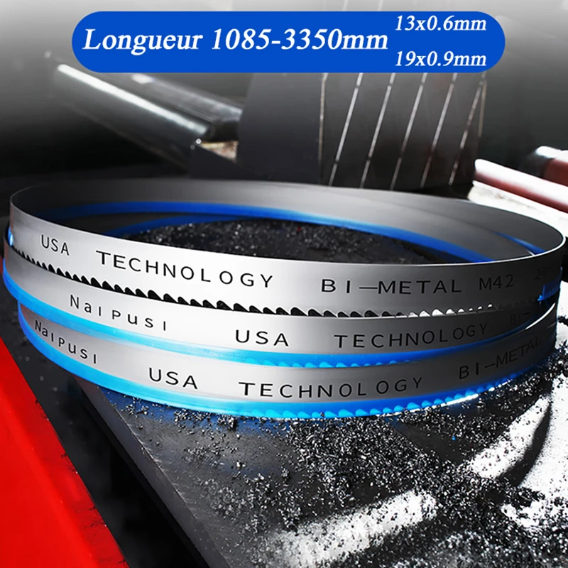 2360 2362 2400 2460 mm M42 Lame de scie à ruban bimétallique pour couper le métal. Lames de scie à ruban de 12 po pour couper le bois. Lame de scie bimétallique 13 16 19 mm.