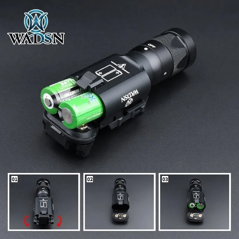 WADSN Tactical X300V Metal Strobe Pistol Flashlight Outdoor Hunting LED Torch For 20MM Rail Weapon Scout Light Powerful Output