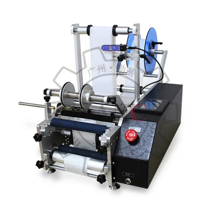 

Hot Sale Semi Automatic Pvc Opp Bopp Labeling Machine Round Bottles Sticker Plastic Bottle Label Printing Machine