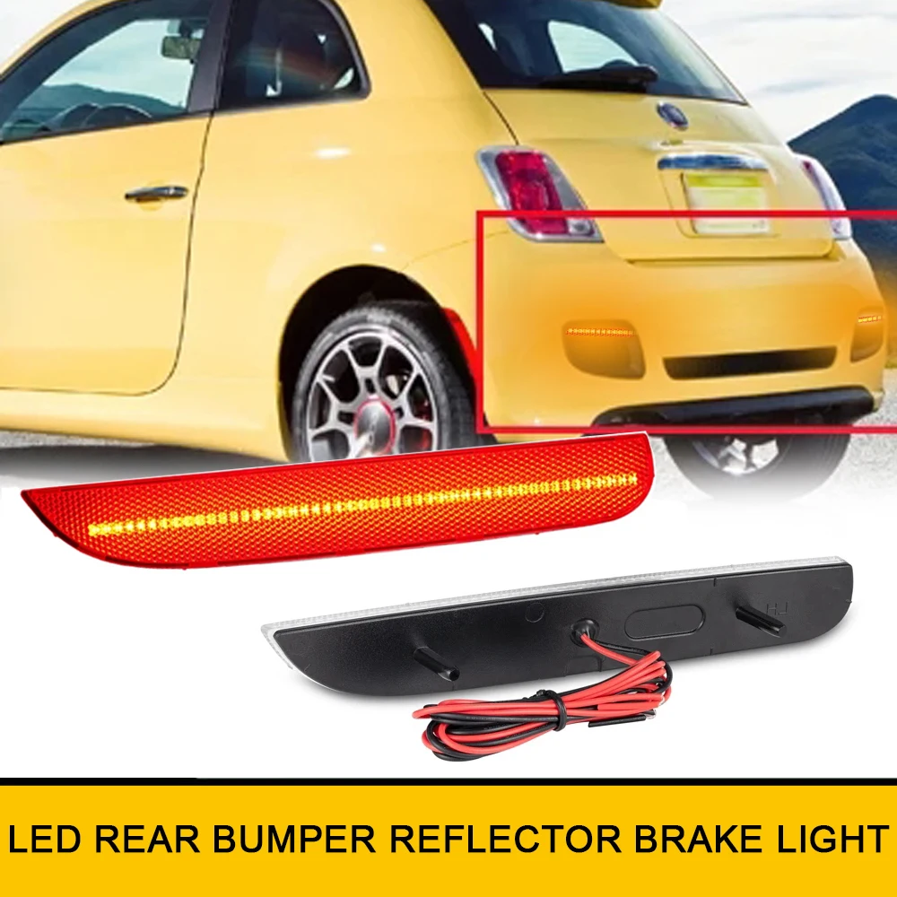 2x Canbus LED Rear Bumper Brake Reflector Lights For FIAT 500 2012-2017 Car Styling Reverse Parking Signal Lamp OEM#68154574AA