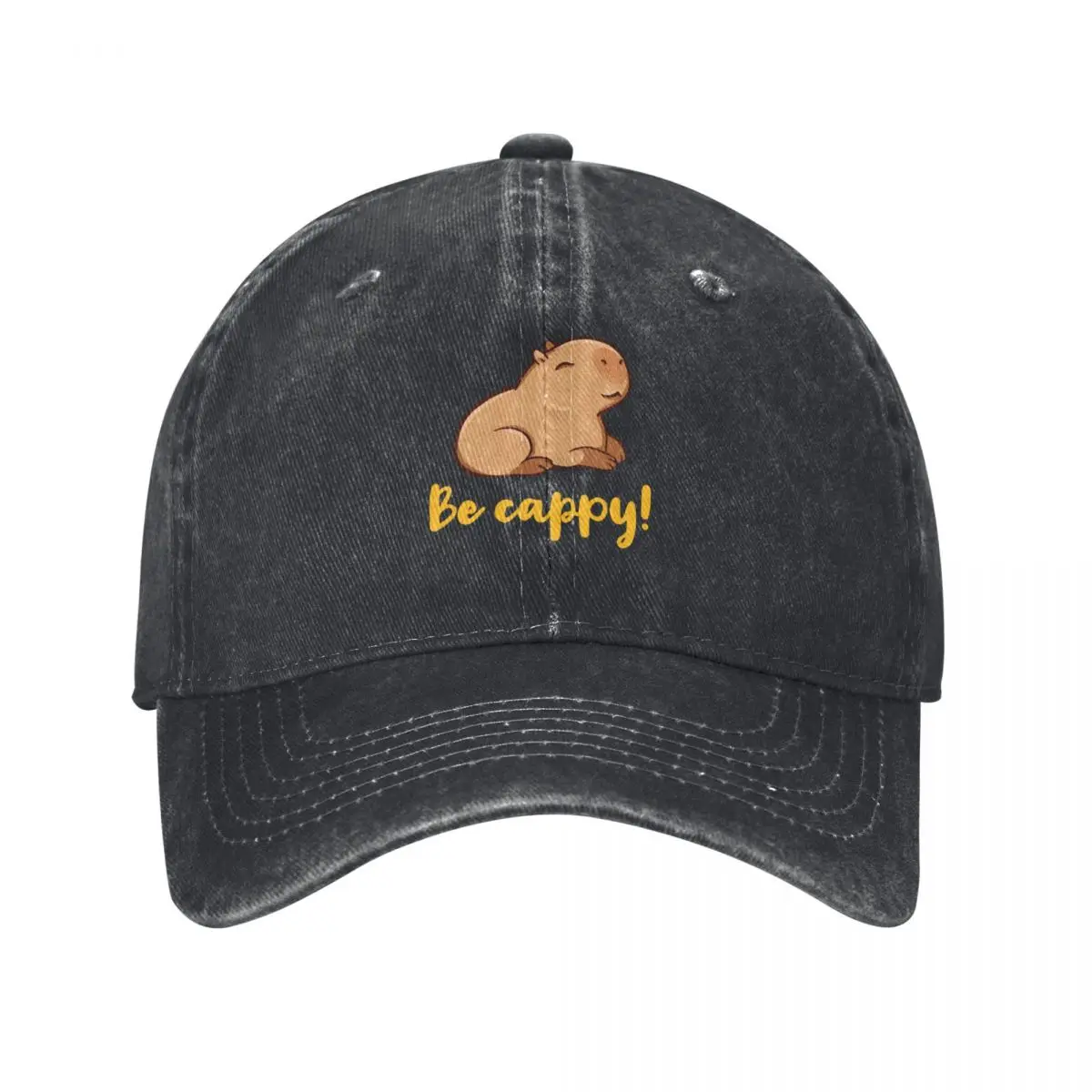 Cute Capybara, be cappy! Like a capybara, capy Baseball Cap Icon funny hat Horse Hat For Man Women's