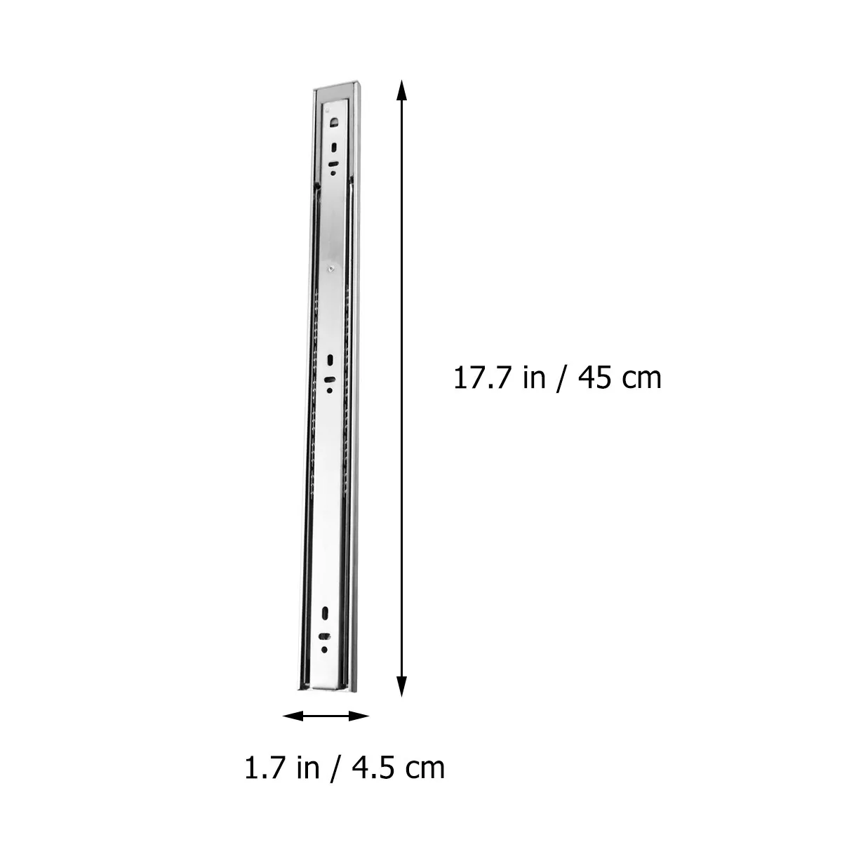 2Pcs Double Spring Drawer Slides High Grade Steel 18 Inches Telescopic Rail Smooth Silent Steel Ball Bearing Track for Cabinet