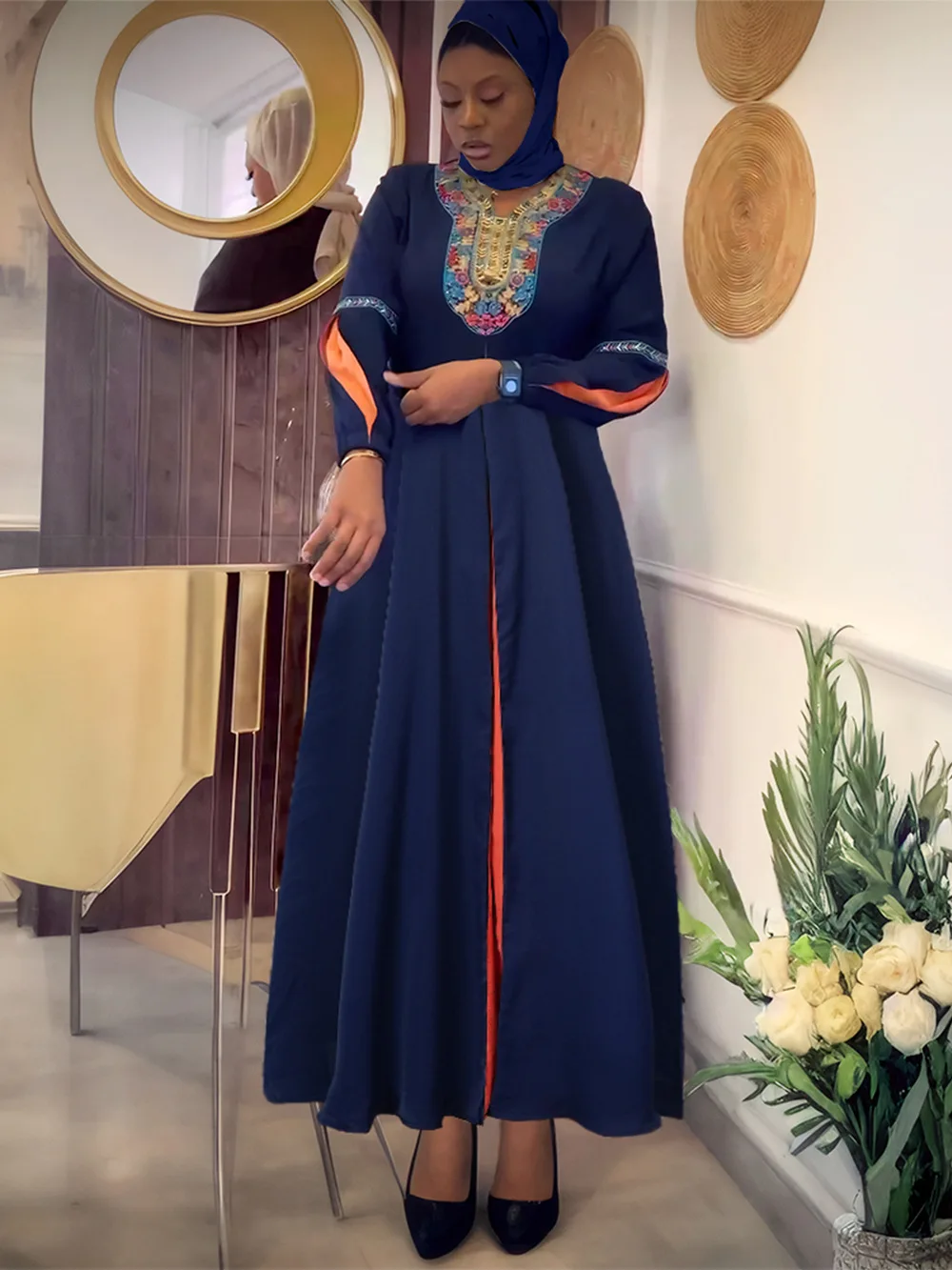 

Рамадан, мусульманские африканские платья для женщин, 2022, Ид, Дубай, Абая, Анкара, Дашики, платье, марокко, кафтан, африканская одежда, Vestidos