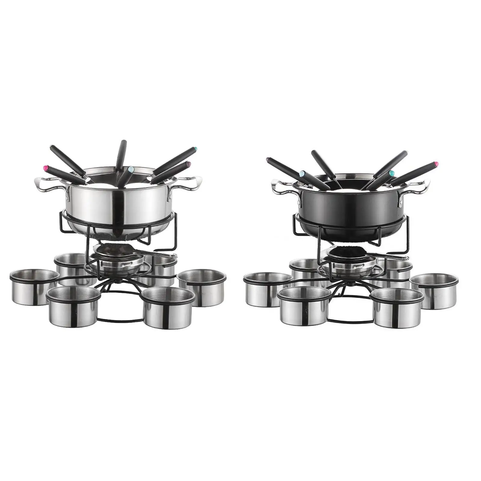 Fondue Pot Set Cooking Stove Thickened Multifunction Stable Melting Maker Home for Wedding Outside Birthday Party Picnic Camping
