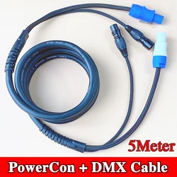 5Meter Dmx512 And AC Power 2in1 Cable 3x2.5mm² PowerCON Line 3Pin XLR Combination Cable Wire For Stage Lighting DJ Audio Speaker