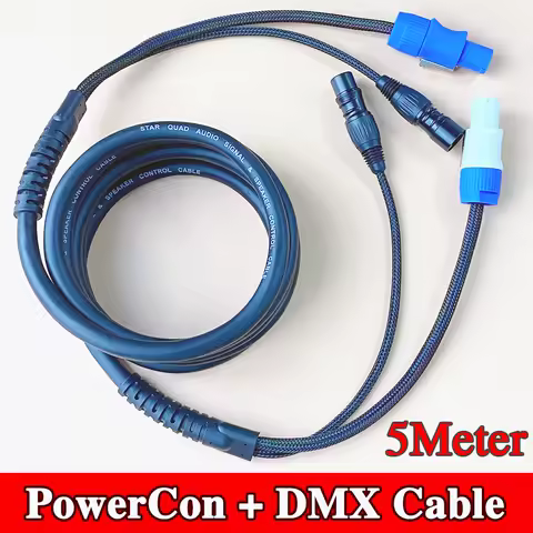5Meter Dmx512 And AC Power 2in1 Cable 3x2.5mm&sup2; PowerCON Line 3Pin XLR Combination Cable Wire For Stage Lighting DJ Audio Speaker