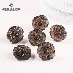 1 Pc Natural Ice Obsidian Carved Double Flower Shape Bead With Hole Pendant For Jewelry Making Diy Necklace Bracelet Accessory