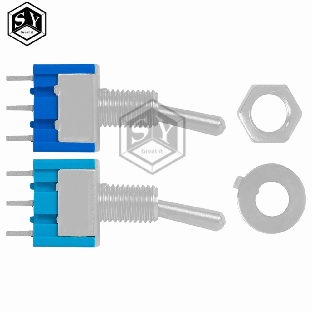 1Pcs DIY Toggle Switch ON-OFF-ON / ON-OFF 3Pin 3 Position Latching MTS-103 MTS-102 AC 125V/6A 250V/3A Power Button Switch Car