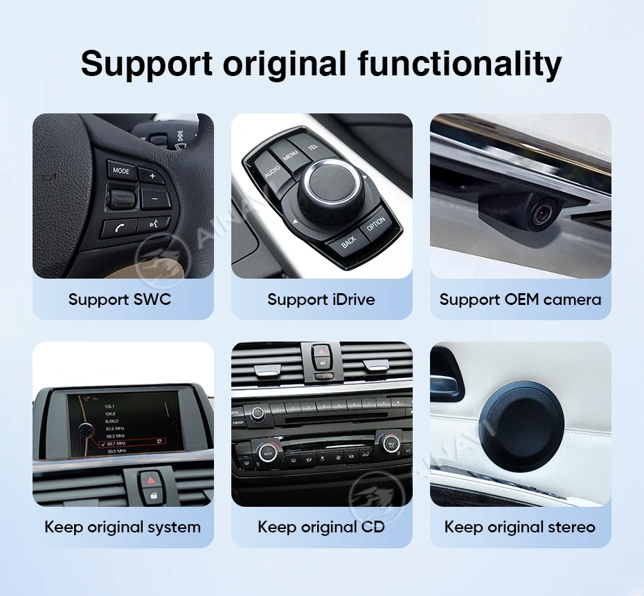 AINAVI Wireless CarPlay Android Auto für BMW 1 2 3 4 Serie F20 F21 F22 F23 F30 F31 F32 F33 F34 F35 F36 NBT 12,3 Zoll Multimedia-Player Infotainment Autoradio Auto-Audio Auto-Display Bluetooth – Detail 4