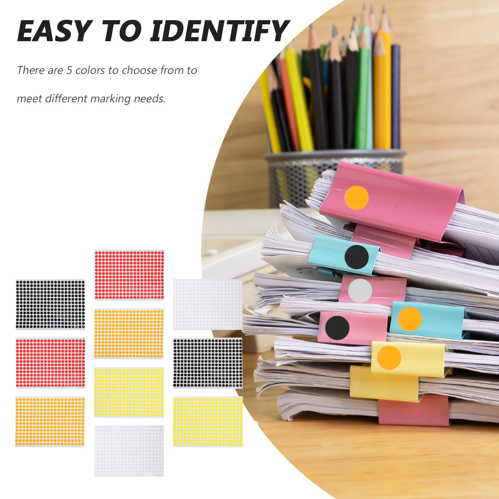 

10 Sheets Colored Dot Stickers Removable Writable Round Labels Ideal for Coding Sorting Pricing Organizing Home Office Paperwork