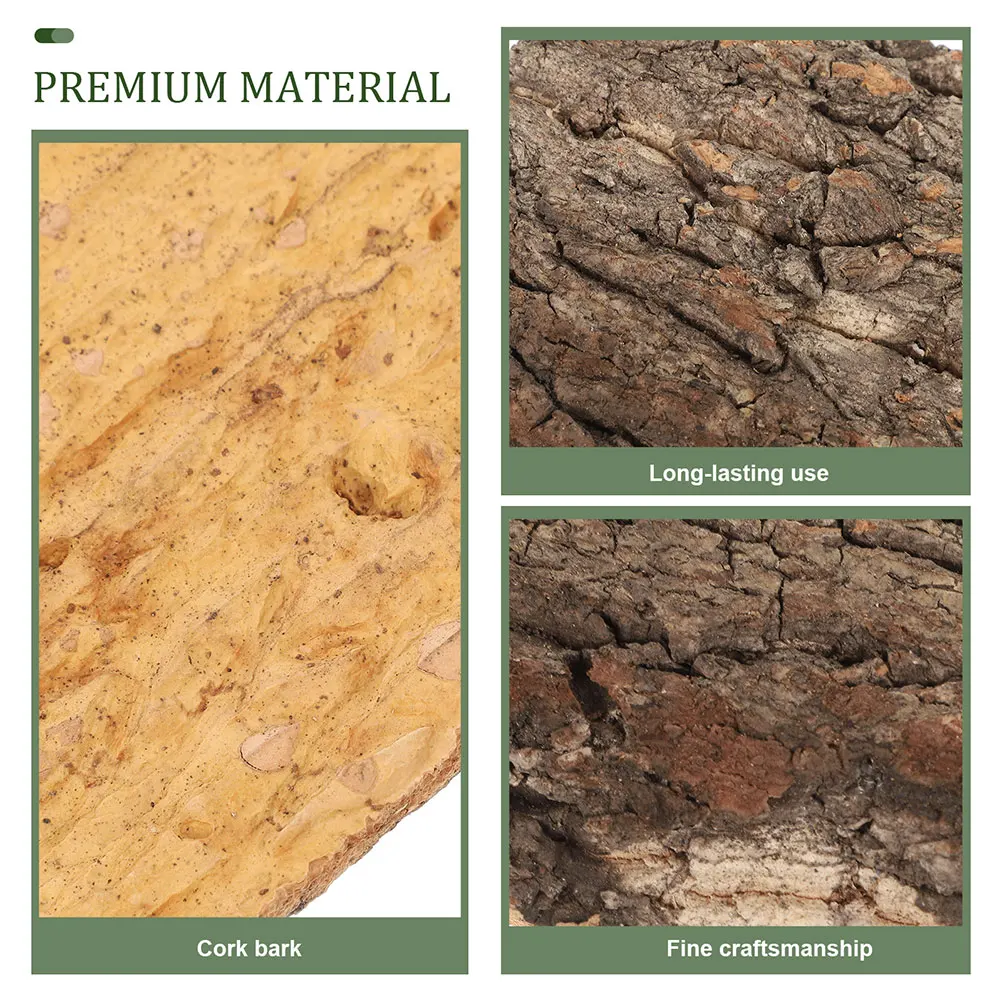 

2Pcs Decorative Aquarium Bark Natural Reptile Bark for Terrarium Reptile Climb Platform Small Aquarium Decor Habitat