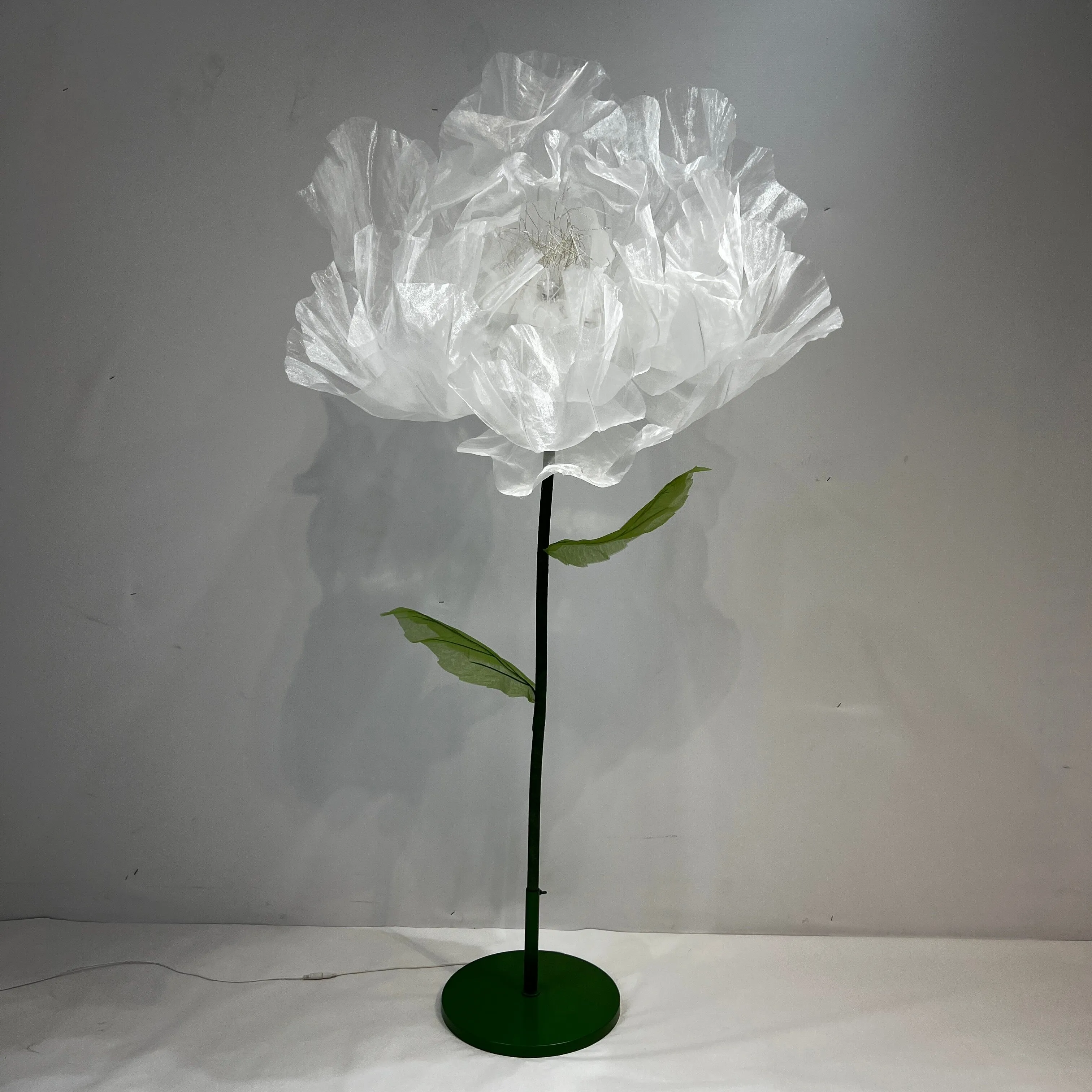 180cm Electric Giant Luminous Led Decorative Silk Artificial Flowers Wedding Road Guide White Decor For Party Birthday Home
