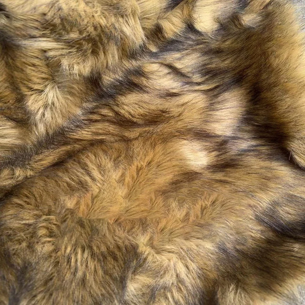 A4 Brown Yellow Dyed Tip Plush Fabric DIY Clothing Accessories Craft Material for Home Decor And Sewing Projects