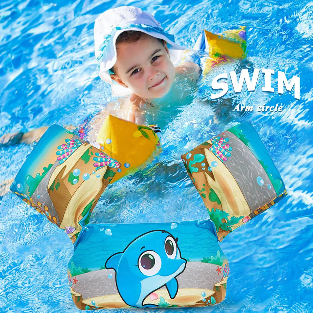 Baby Float Cartoon Arm Sleeve Life Jacket Swimsuit Foam Safety Swimming Training Floating Pool Float Swimming Ring puddle jumper