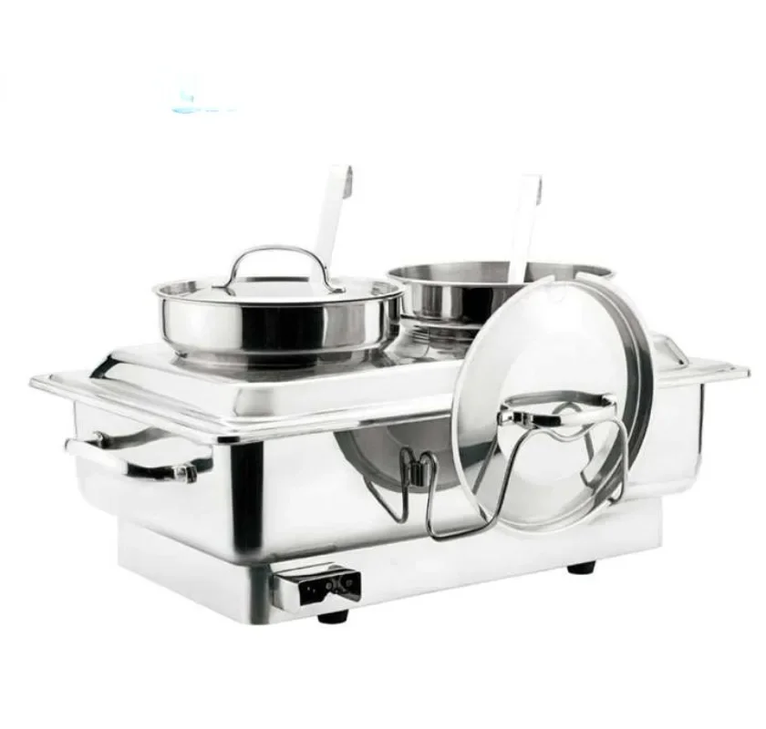 square stainless steel integrated hotel buffet stove soup stove