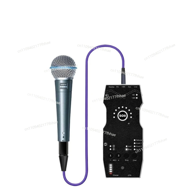 48V Dynamic Microphone, Pay-off Line 20DB Sound Amplifier   Line S08 Sound Card  3.5 Balance Line