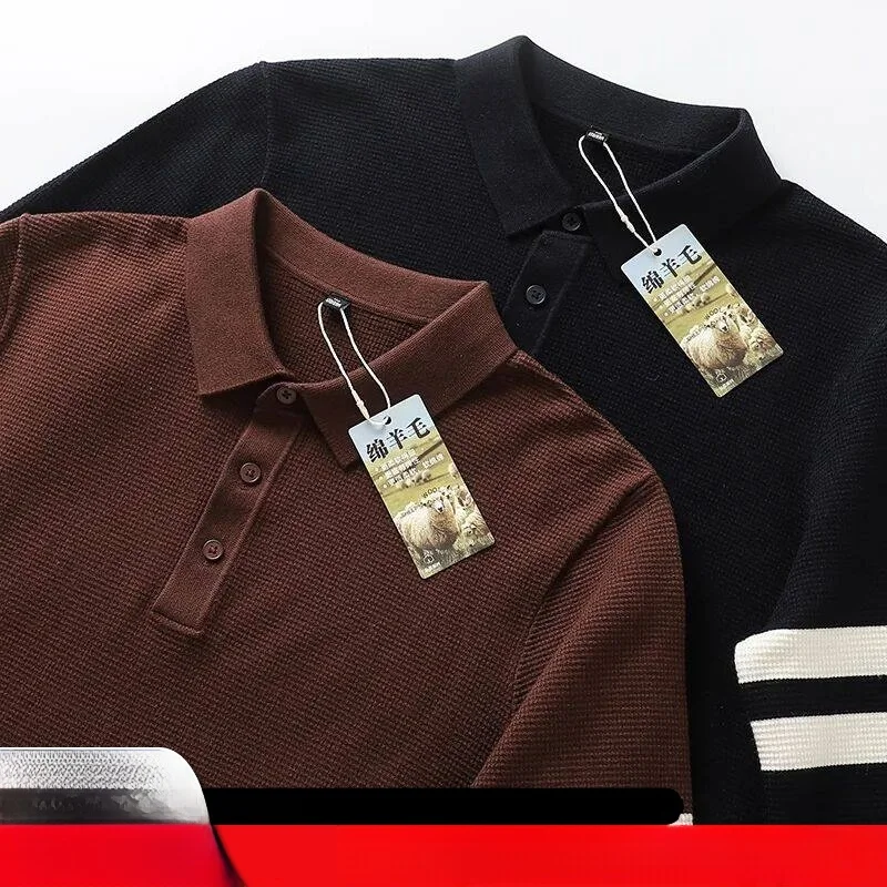 

Итальянский вязаный свитер из смесовой шерсти премиум-класса, модный повседневный свитер с отложным воротником, свободный крой, длинный све, теплый