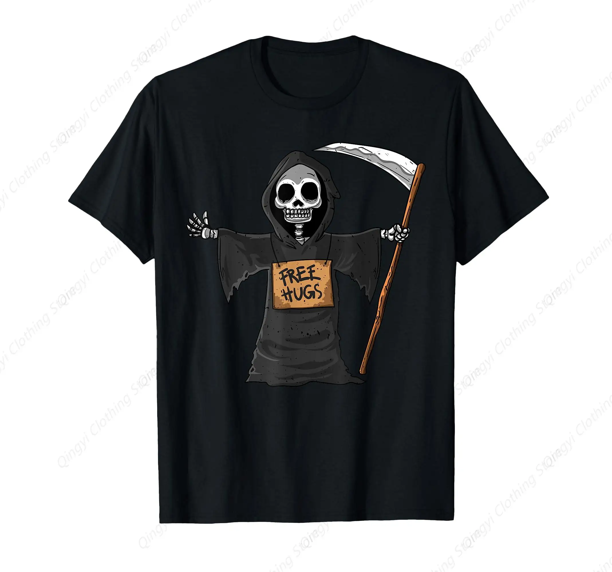 

Free Hugs Grim Reaper Halloween Party Cosplay Lazy Costume T-Shirt