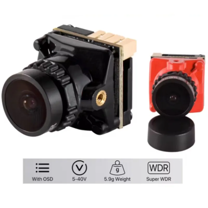 FOXEER Predator5 Camera NANO 1000TVL 4:3/16:9  NTSC/PAL Selectable 1.7mm Lens OSD WDR Nighttime LED for FPV Camera Racing Drones