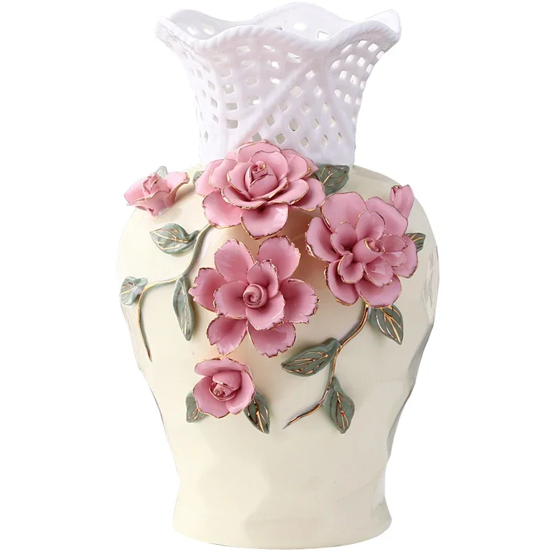 

New ceramics, small home decorations, ornaments, flower arrangements, dried flowers, Chinese living room, TV cabinets