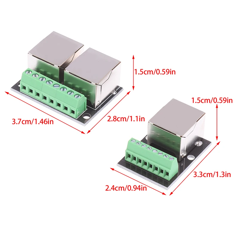 RJ45 Network Port Single/ Double Female Adapter Board RJ45 Network Adapter Turns the 3.5-pitch Terminal To 8P Network Adapter