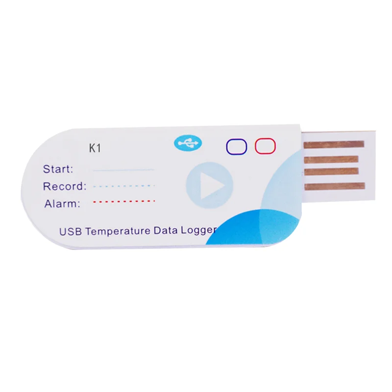 USB Temperature Data Logger 14400 Points USB Report 60 Days IP65 Disposable Recorder