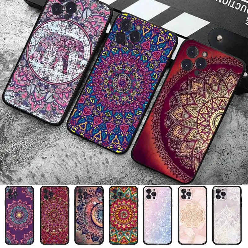 

Mandala Chakra Yoga Phone Case Silicone Soft For iphone 14 13 12 11 Pro Mini XS MAX 8 7 6 Plus X 2020 XR Shell