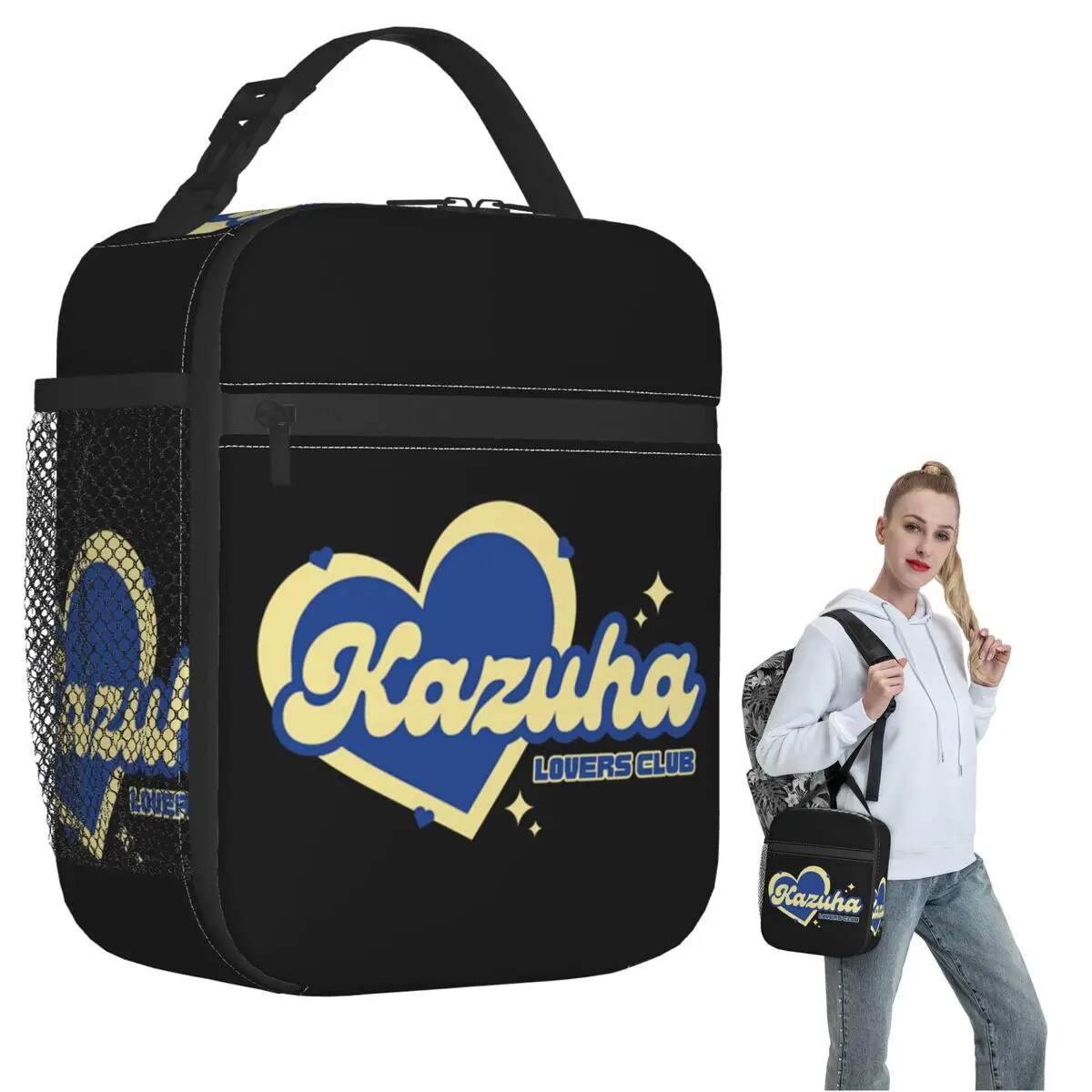 Kazuha Lovers Club Insulated Lunch Bag for Women Children Leakproof Food Boxes Thermal Lunch Box Tote