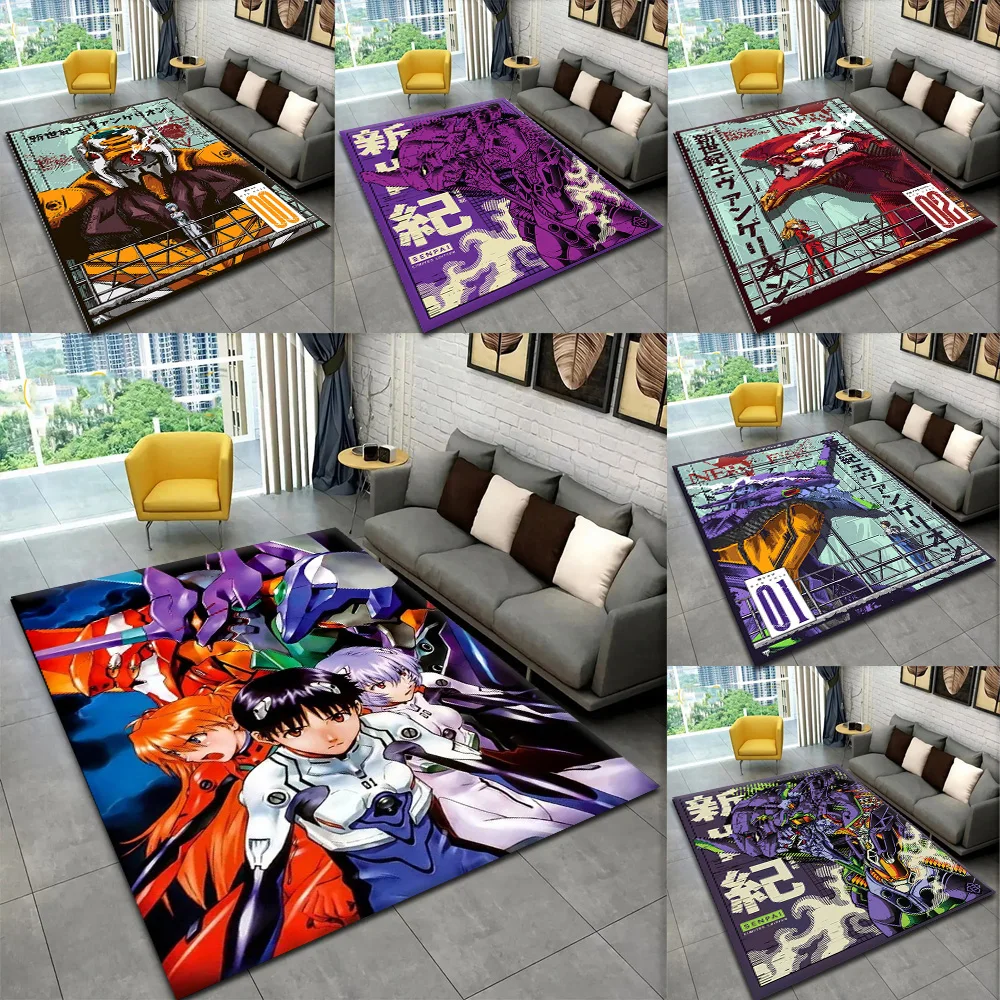 N-Neon G-Genesis The End Of E-Evangelions Anime for Bedroom Living Room Sofa Home Decor Kids Game Area Rug Non-slip Floor Mat