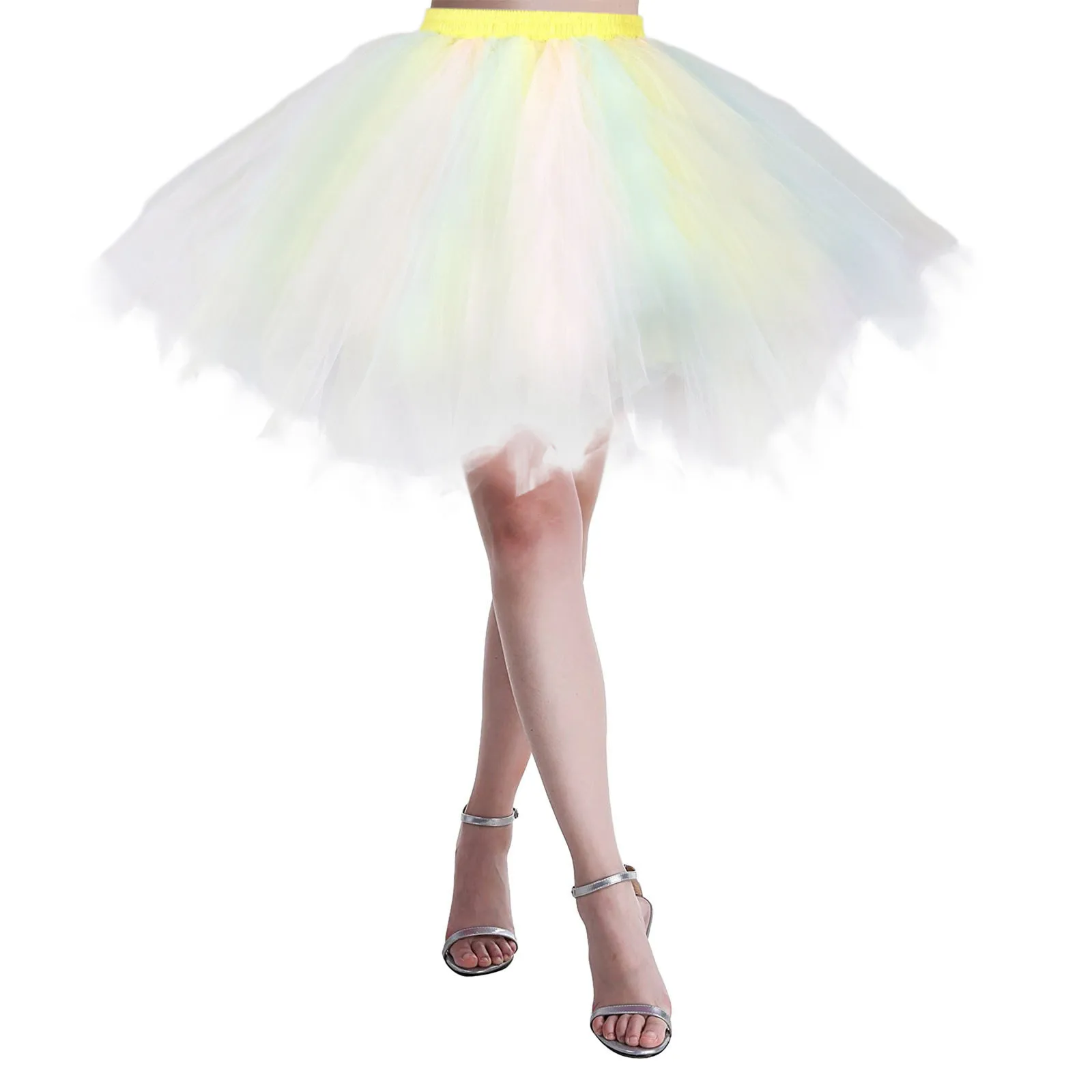 Mardi Party Women Christmas Dance Party Patchwork Tulle Skirt Holiday Party Costume TuTu Carnival Festival  Celebration