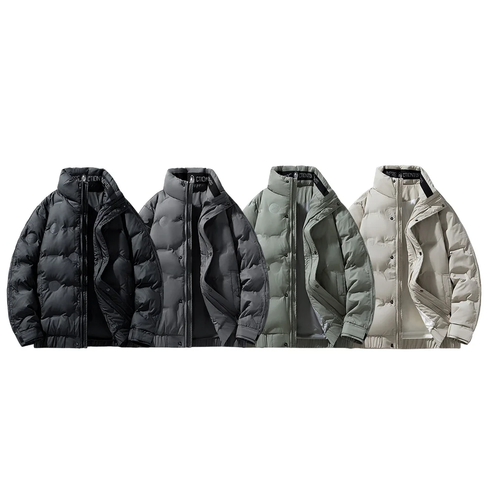 

Men's windproof and warm hiking down jacket, casual open-neck clothing, comfortable outdoor camping coat, high quality