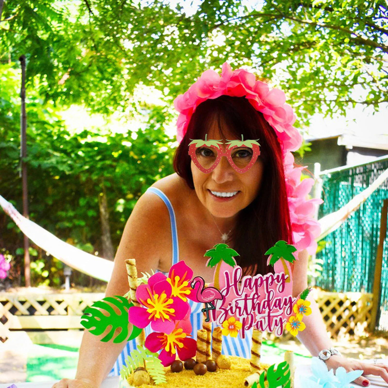 

12Pcs Paper Glasses Frame Hawaiian Funny Sunglasses for Luau Party Tropical Fancy Dress Props Summer Beach Glasses Photo Prop