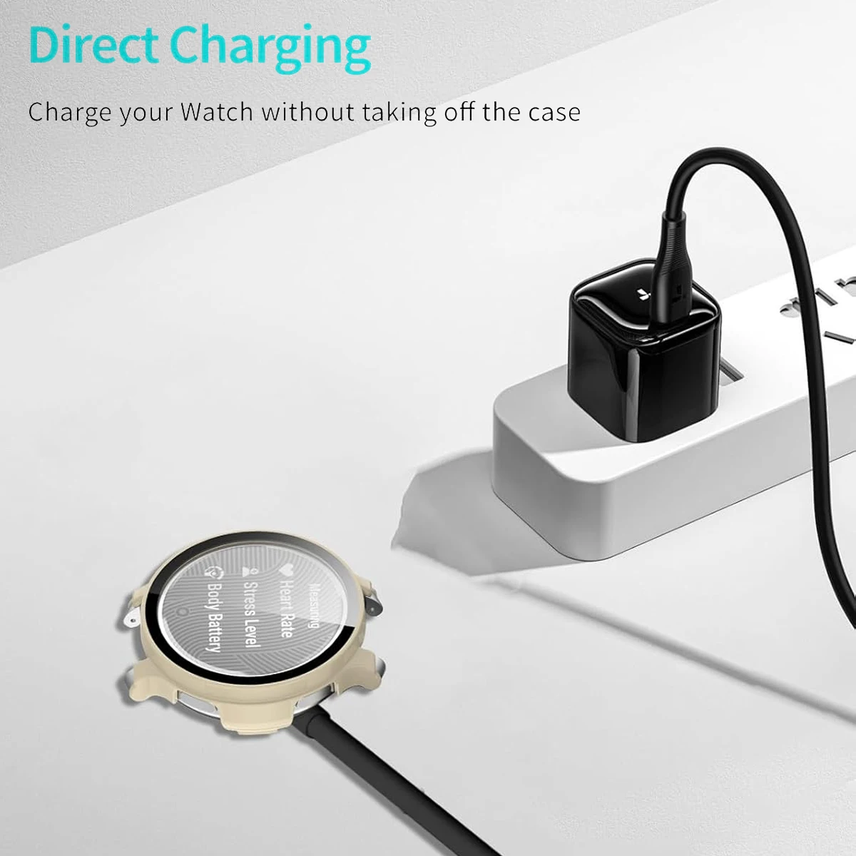 Tempered Glass Case For Garmin Approach S50 Watch Full Coverage Bumper Protective Shell For Garmin Approach S50 Screen Protector