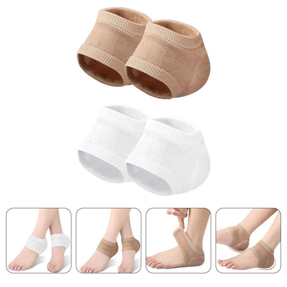 

2 Pairs Heel Protector Cracked Socks Womens Repair Open Polyester Breathable Women's