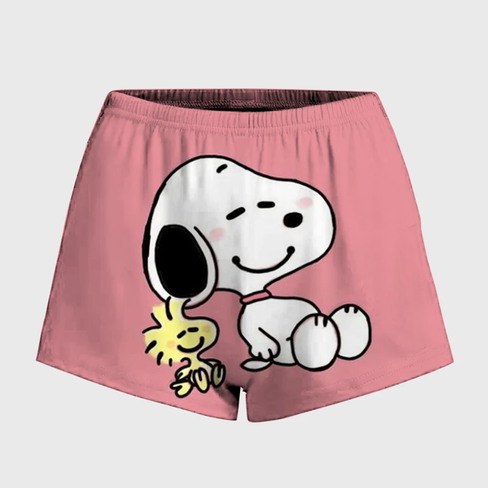 Snoopy print Fashion Fitness Running Athletic Tights Shorts Women Short Workout Legging Soft Yoga Fitness Clothing Sports Gym We