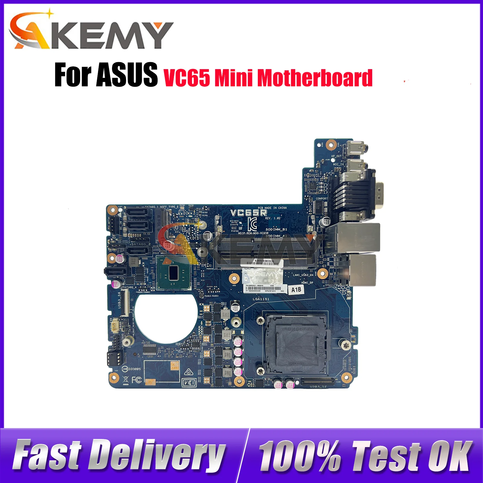 Placa base para ordenador portátil VC65 para placa base para portátil ASUS VivoMini VC65 Este artículo está en stock 100% pruebas OK envío rápido Alta calidad