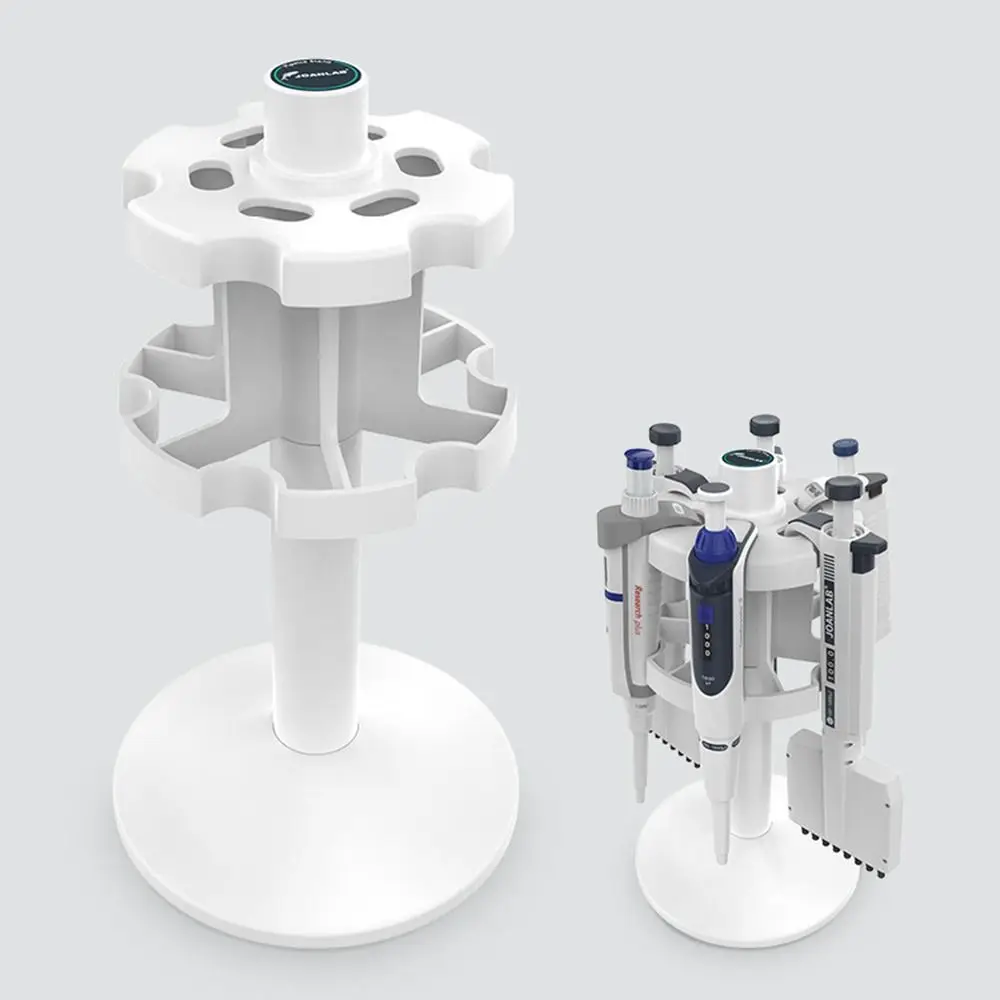 3/6/9 موقف مختبر ماصة الرف 360 درجة دوران العالمي شبه منحرف ماصة الواقف المضادة للانزلاق الأبيض