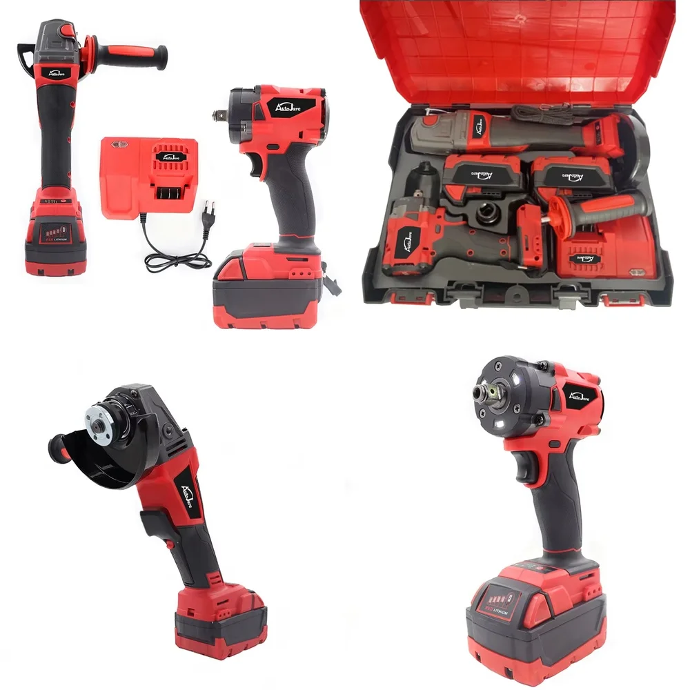 

18V Brushless 2in1 Cordless Impact Wrench and Angle Grinder Kit for Power Tools Industrial Grade High Performance Battery