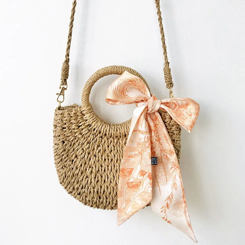 

Bow Head Rope Flowers Silk Scarf Braided Hair Printing Hair Scarf Female Headwear Korean Style Headband Silk Scarf Headband