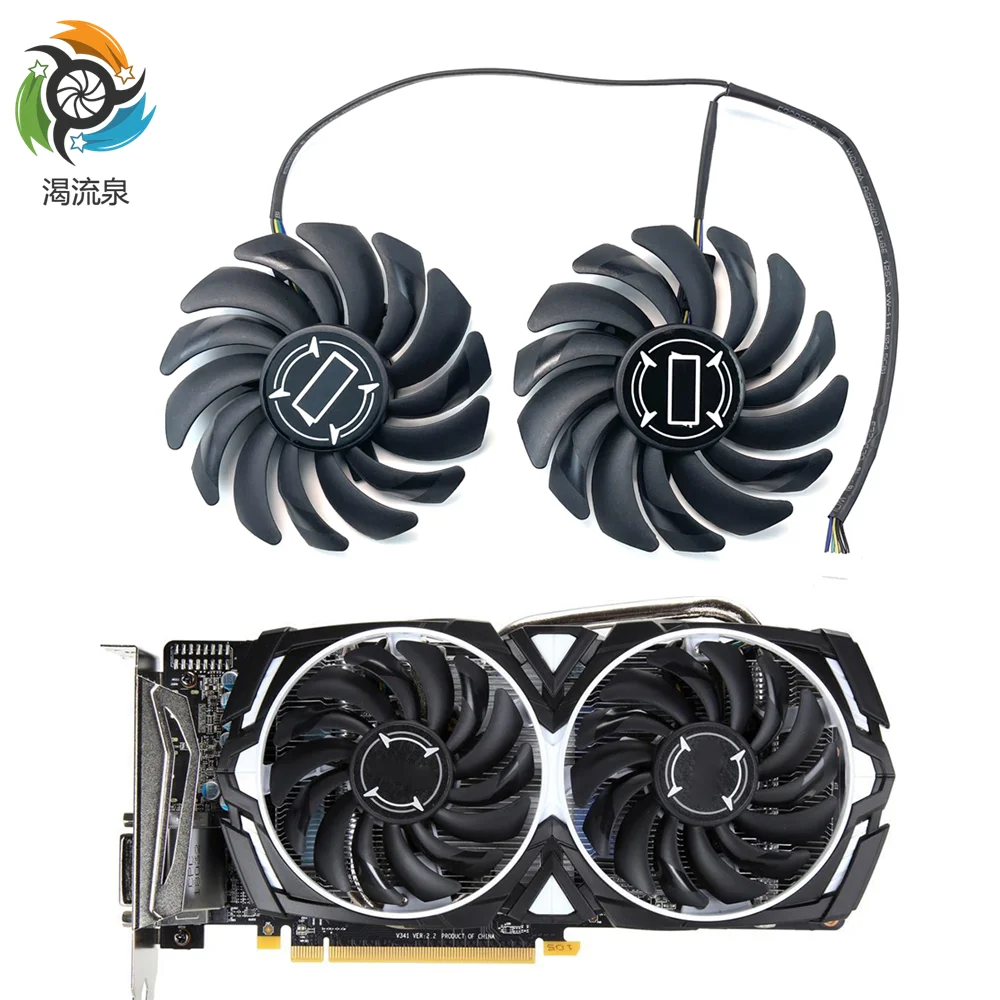 

New 2pcs/Lot 87mm PLD09210S12HH 4Pin RX580 RX570 Graphics Video Card Cooling Fan for MSI RX 470 480 570 580 Armor Cooler Fan