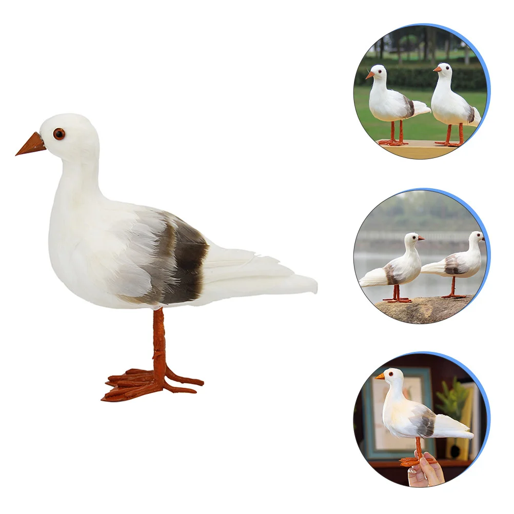 

2pcs Seagull Small Nautical Bird Statue Foam Craft Home Desktop Garden Decoration Animal Ornament Tabletop Shelf Decor Coastal