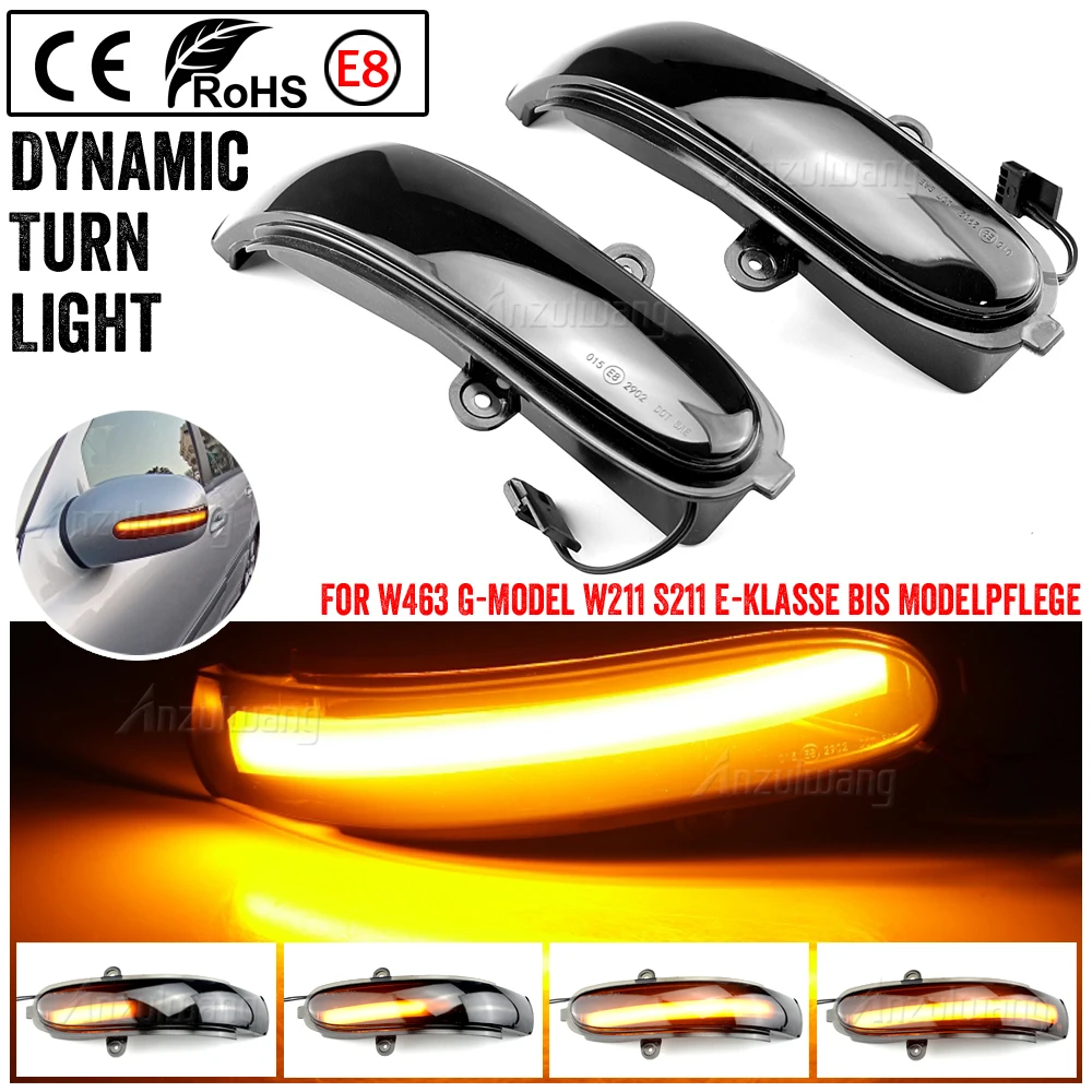 For Mercedes Benz E Class W211 S211 Rearview Mirror Indicator Repeater Lamp LED Dynamic Turn Signal Light 2002-2007 G Class W463