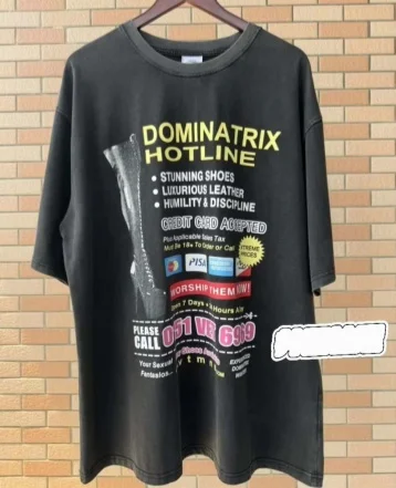 

Высочайшее качество 1:1 VT рекламный принт женская и мужская футболка большого размера потертые черные футболки с короткими рукавами хлопковая летняя верхняя одежда