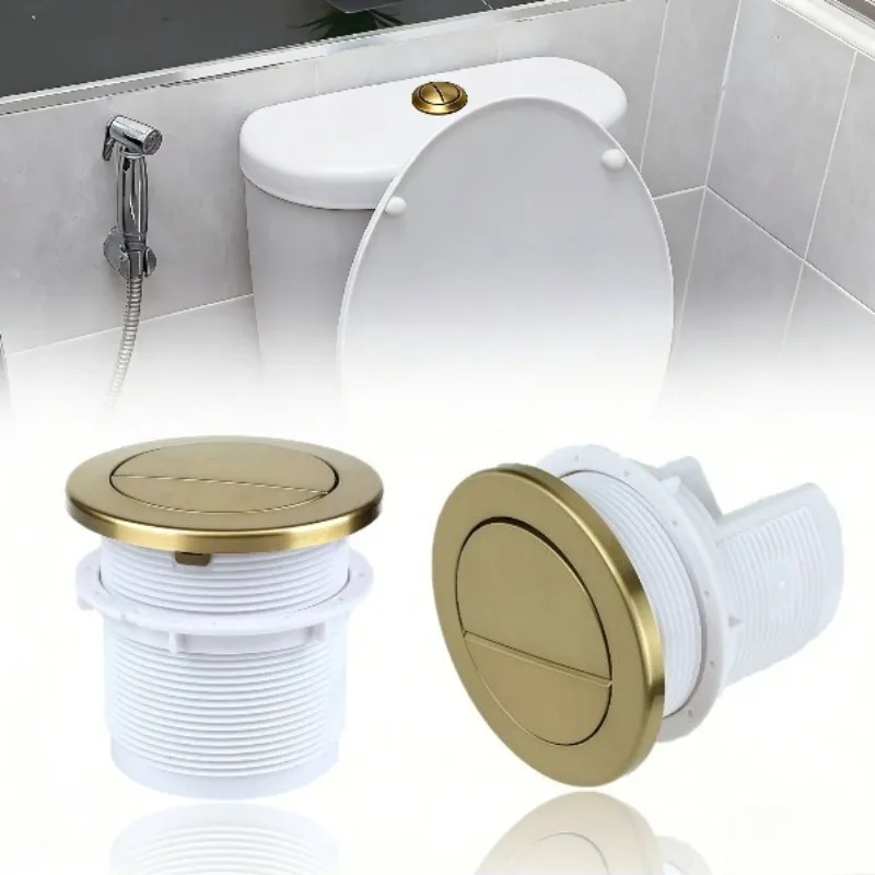 2pc Gold Dual Flush Push Button Toilet Push Button Air Type Pneumatic Toilet Button Fit for Geberit Drain Valve 116.042.11.1
