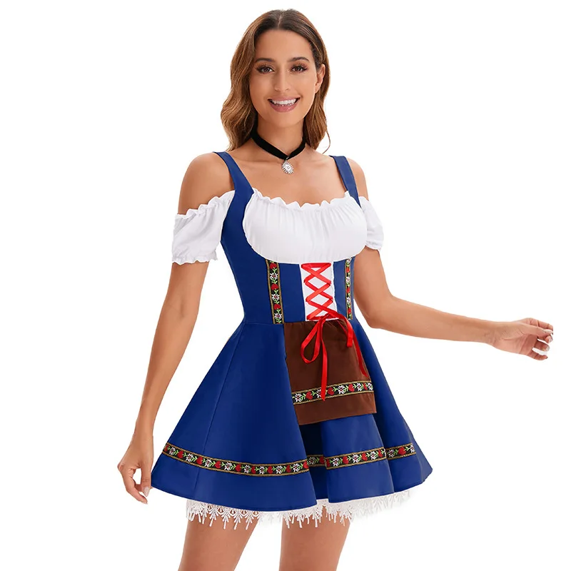Oktoberfest Costume Beer Themed National Festival Bavarian Dirndl Dress Up Women Halloween Carnival Hoilday Party Fancy Cosplay - view 3