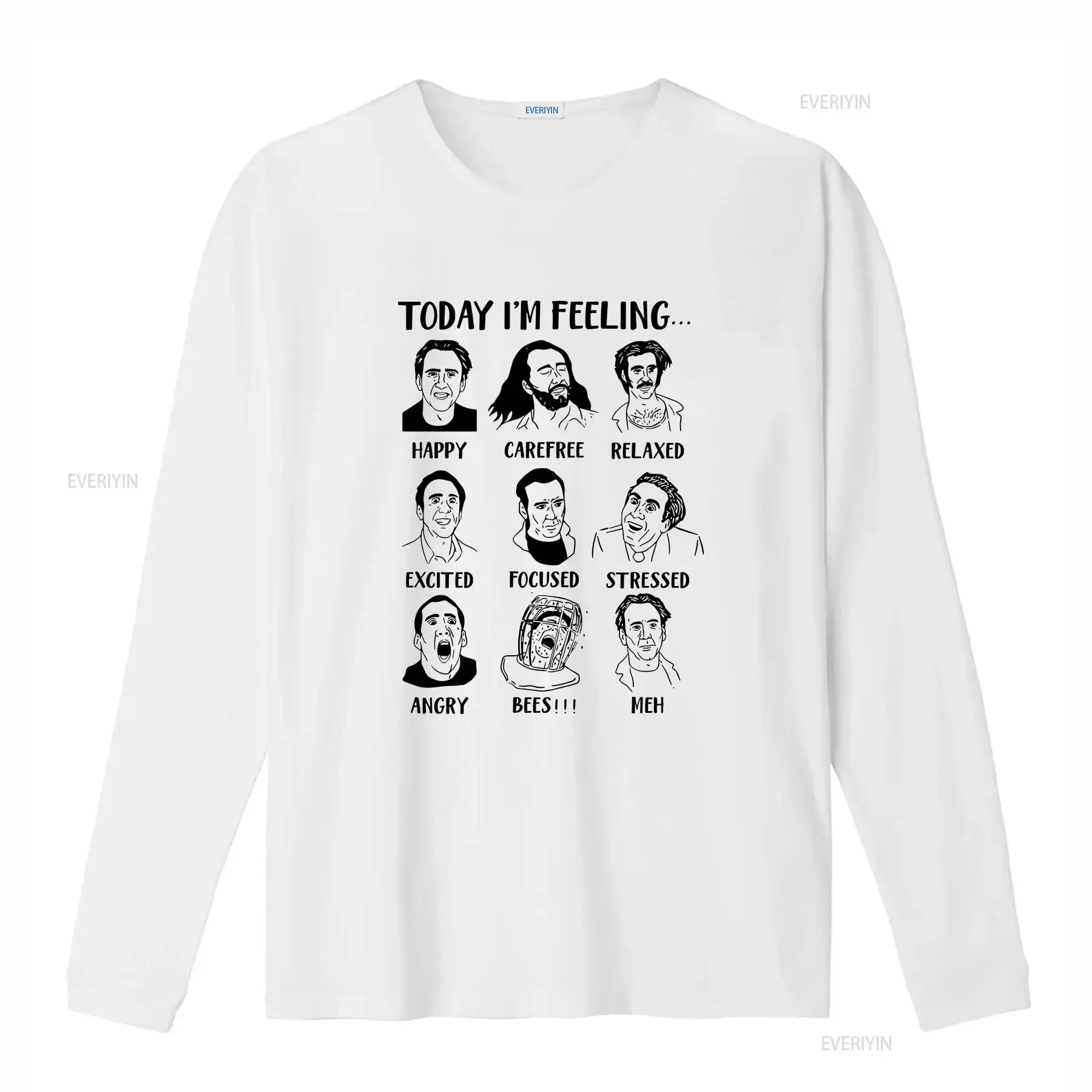 Today Im Feeling Nicolas Cage T Shirt Mood Nick vintage Washed Unisex Versatile streetwear Comfortable Slightly Breathable Soft