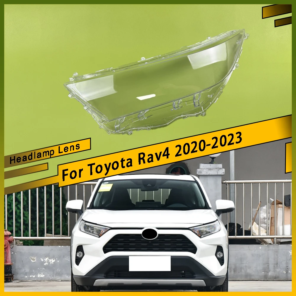 

For Toyota Rav4 2020 - 2023 Car Front Headlight Cover Clear Light Glass Shell Head Mask Headlamp Transparent Lampshade Cover